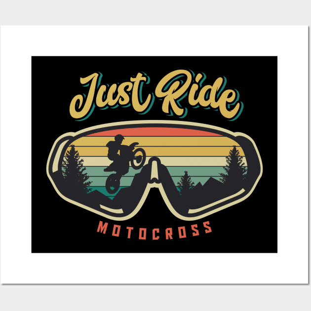 Motorcross goggles retro vintage sun stripes adventure wilderness Wall Art by SpaceWiz95